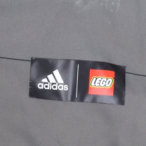Adidas Boys Black Grey Puffer Jacket 12 Years Lego Hooded