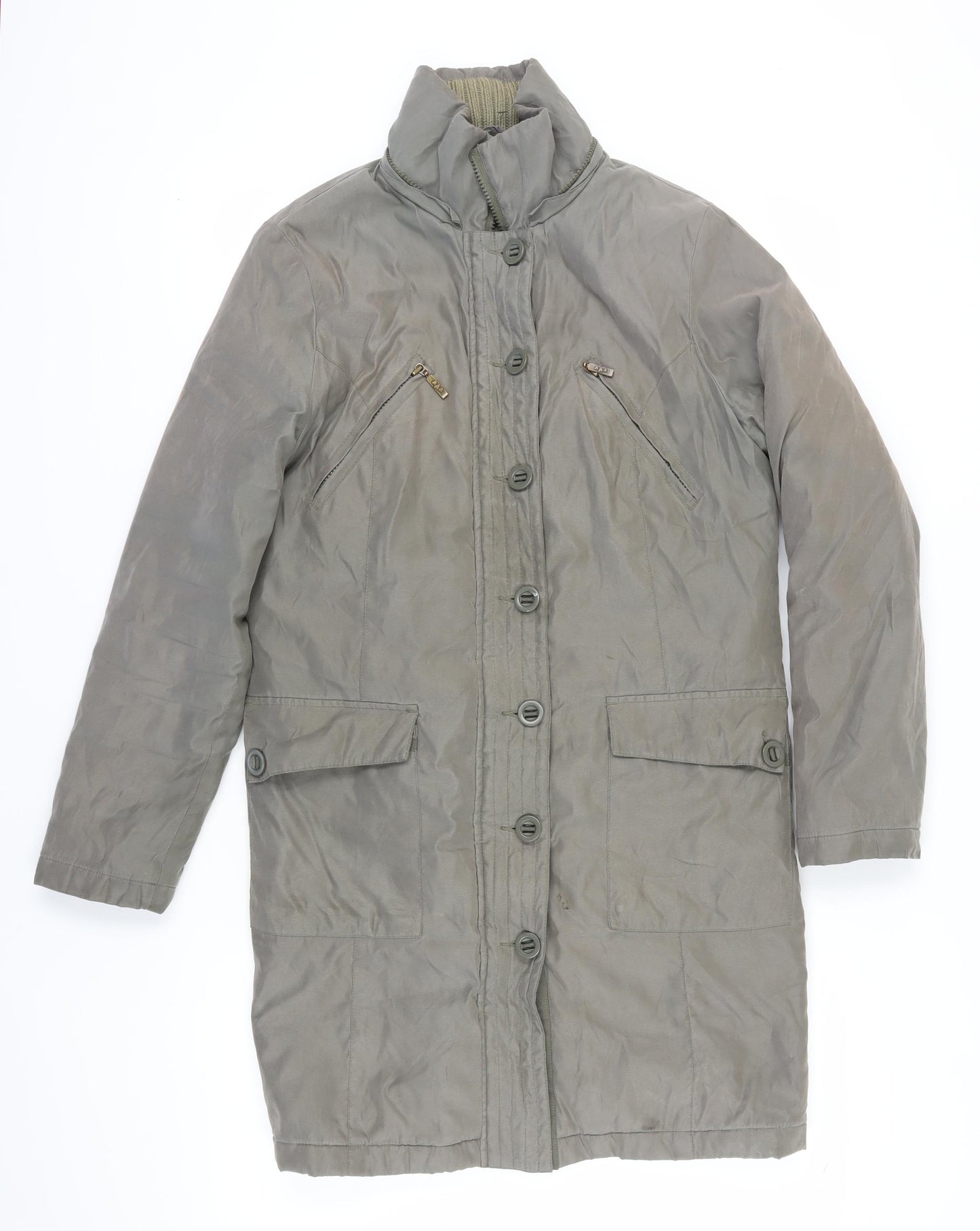 Marks and Spencer Women's Grey Coat - S, Overcoat Style