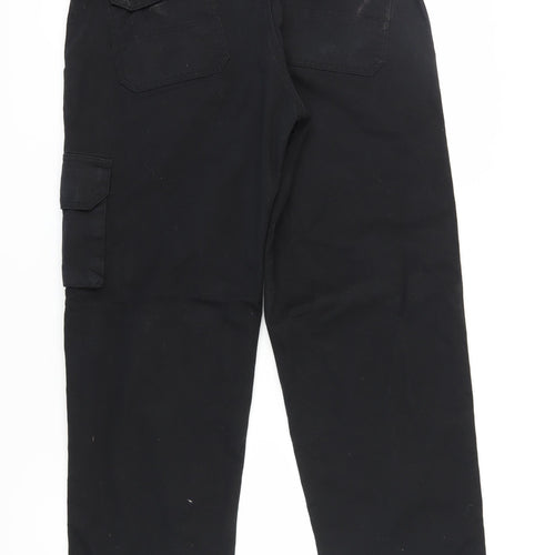 Veltuff Men's Black Cargo Trousers, Size 36