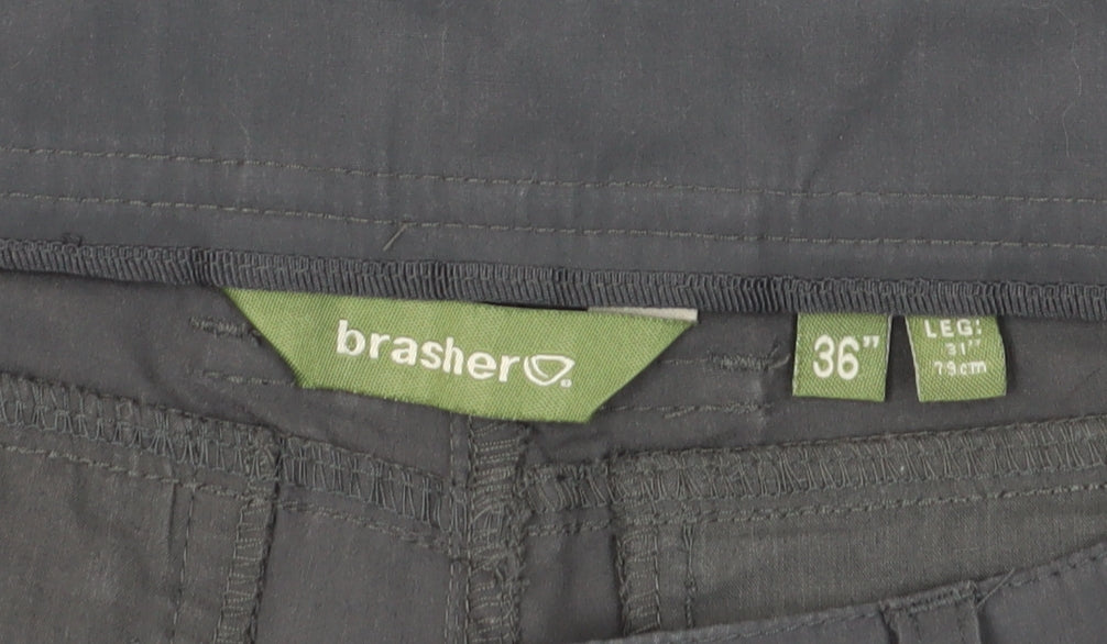Brasher Men's Grey Cargo Trousers, 36 Waist