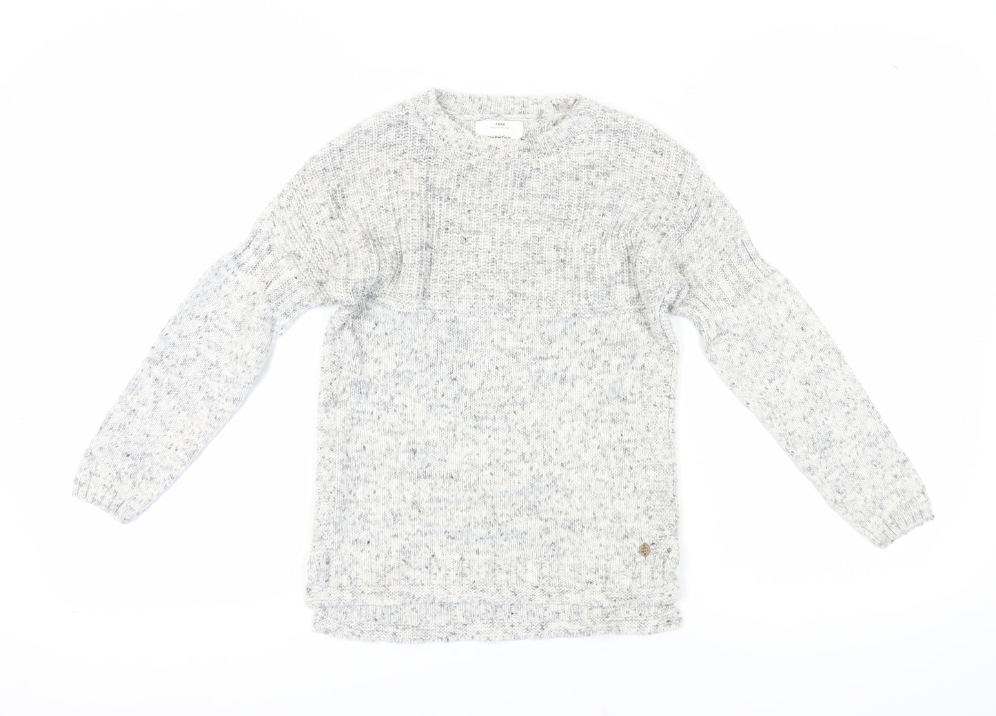 Zara Unisex Kids Grey Knit Jumper - Size 9 Years
