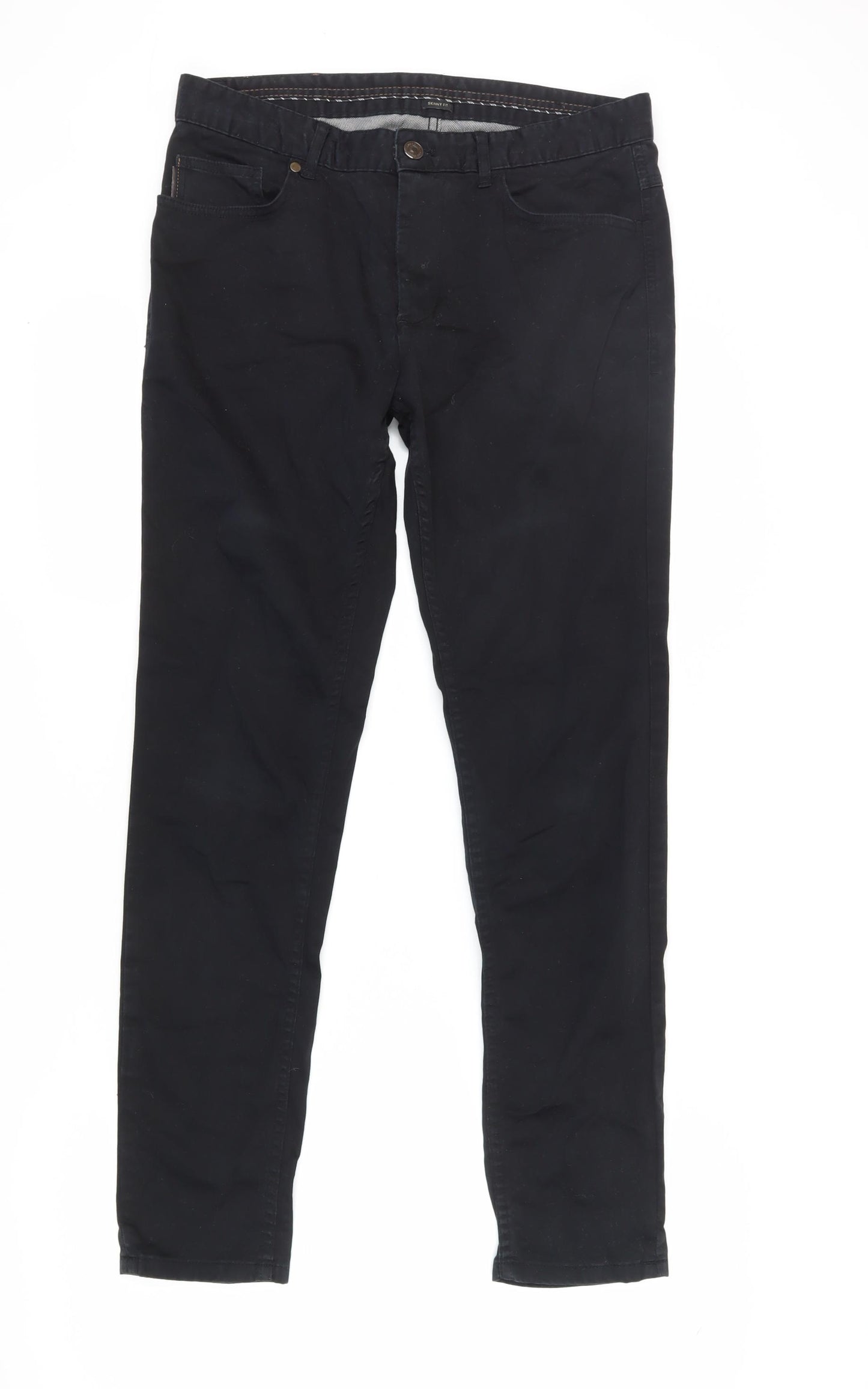 Zara Men's Black Slim Fit Chino Trousers Size 32