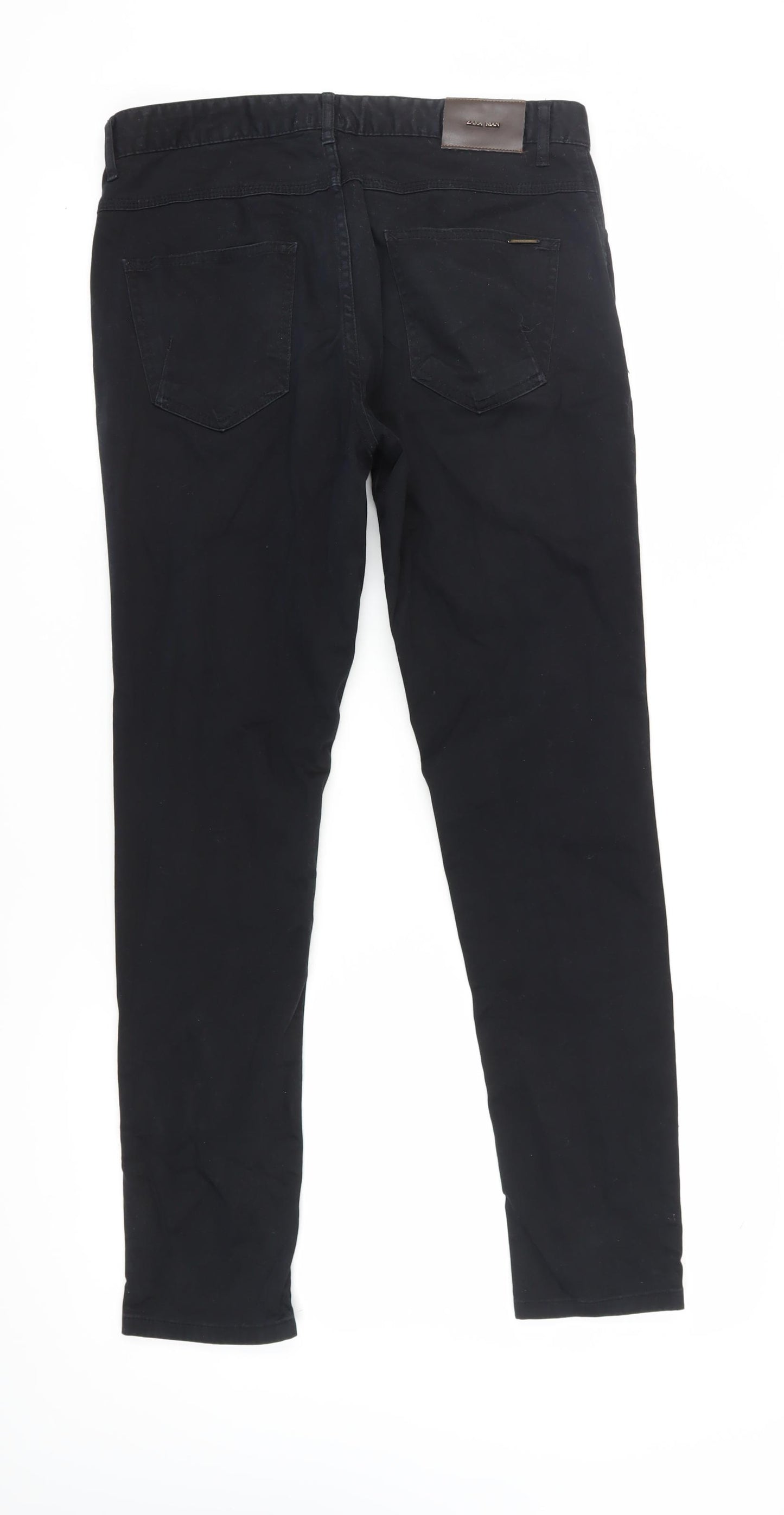 Zara Men's Black Slim Fit Chino Trousers Size 32