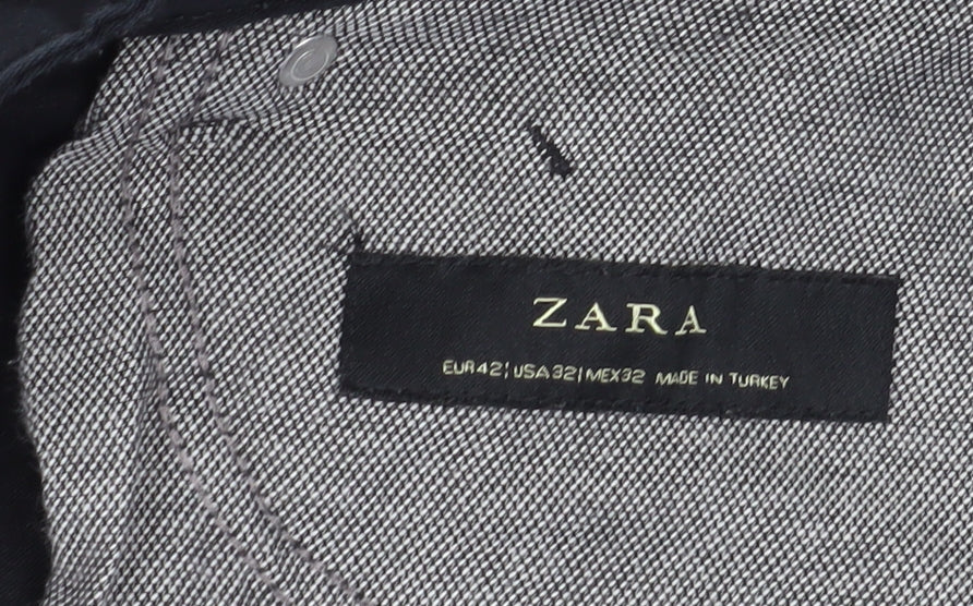 Zara Men's Black Slim Fit Chino Trousers Size 32