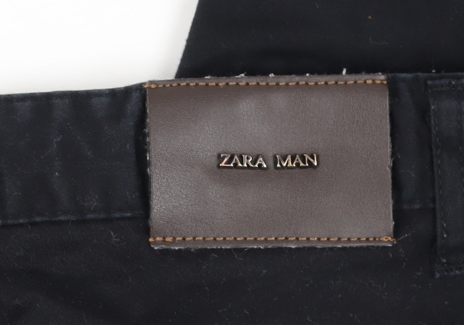 Zara Men's Black Slim Fit Chino Trousers Size 32