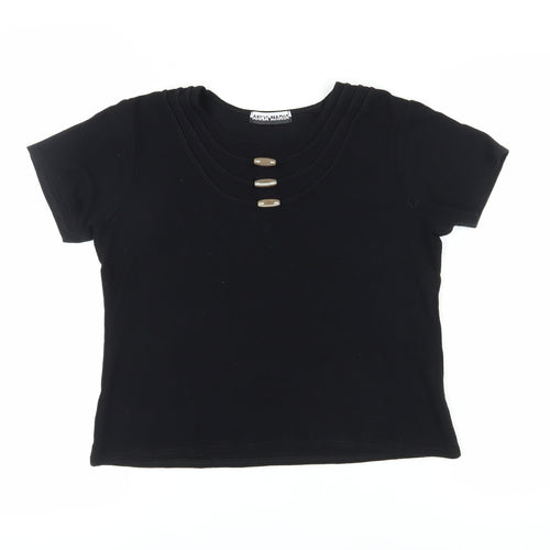 Anna Maria Women's Black T-Shirt Size 16 Round Neck