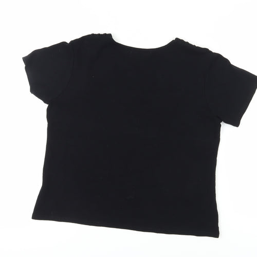Anna Maria Women's Black T-Shirt Size 16 Round Neck