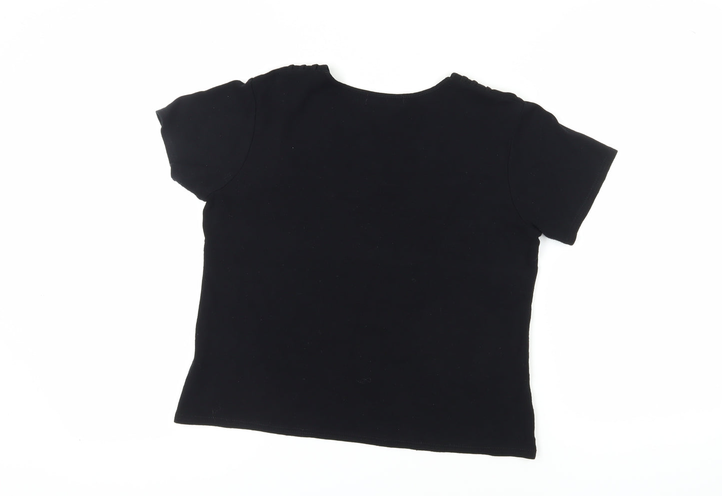Anna Maria Women's Black T-Shirt Size 16 Round Neck