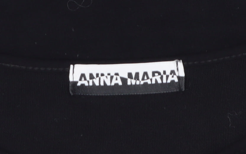 Anna Maria Women's Black T-Shirt Size 16 Round Neck