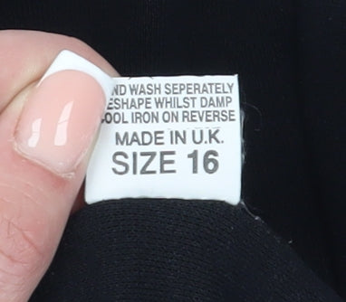 Anna Maria Women's Black T-Shirt Size 16 Round Neck