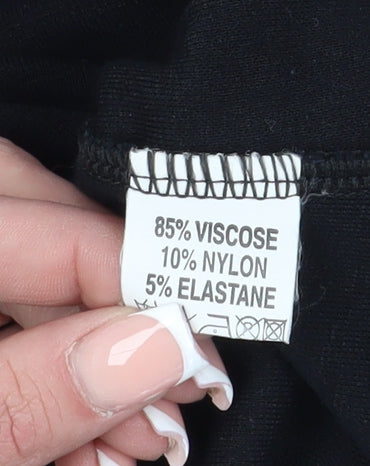 Anna Maria Women's Black T-Shirt Size 16 Round Neck