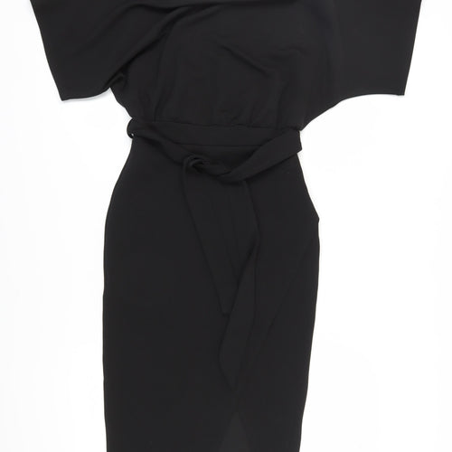 New Look Women's Black Wrap Dress, Size 10, Elegant Casual Style