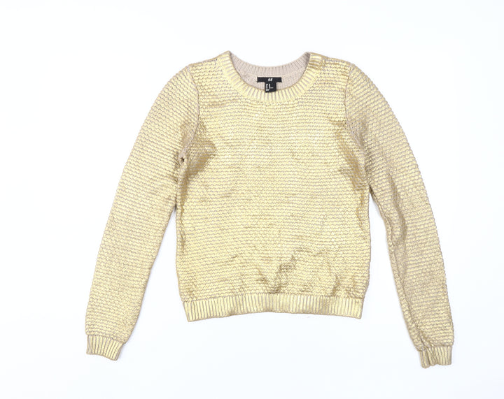 H&M Women's Gold Pullover Jumper XS