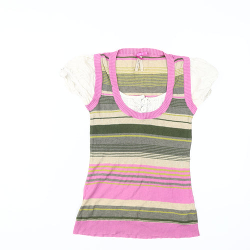 Next Women's Multicoloured Striped Sleeveless Jumper Size 8