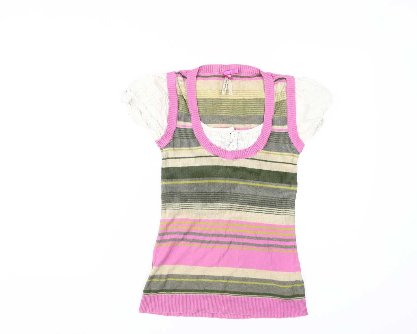 Next Women's Multicoloured Striped Sleeveless Jumper Size 8