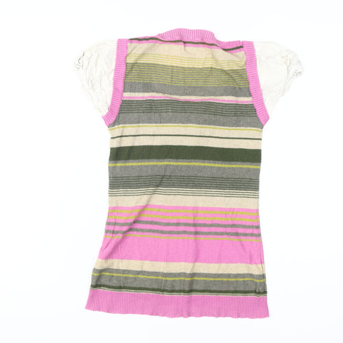 Next Women's Multicoloured Striped Sleeveless Jumper Size 8