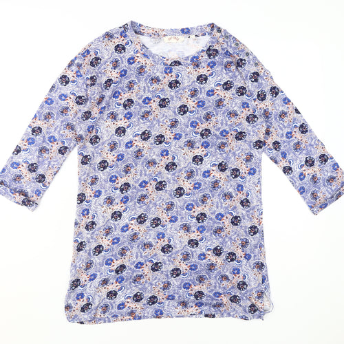 Fat Face Women's Multicoloured Floral 3/4 Sleeve V-Neck T-Shirt