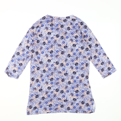 Fat Face Women's Multicoloured Floral 3/4 Sleeve V-Neck T-Shirt