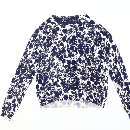Marks and Spencer Women's Blue Floral Cardigan Size 14