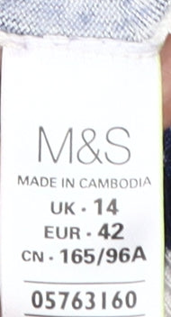 Marks and Spencer Women's Blue Floral Cardigan Size 14