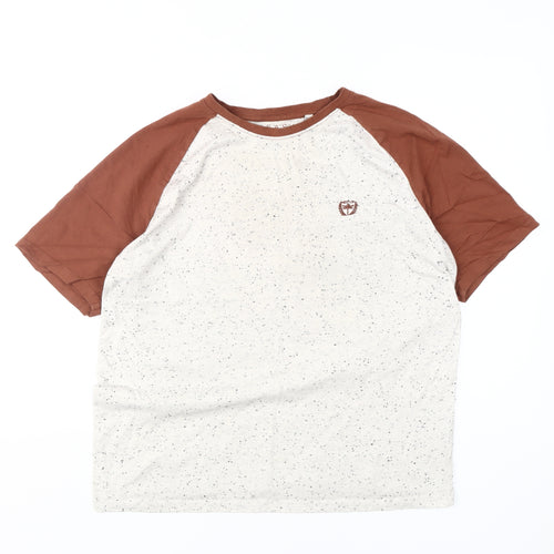 Easy Men's Beige Brown Regular Fit T-Shirt L