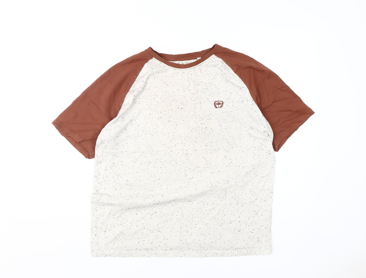 Easy Men's Beige Brown Regular Fit T-Shirt L