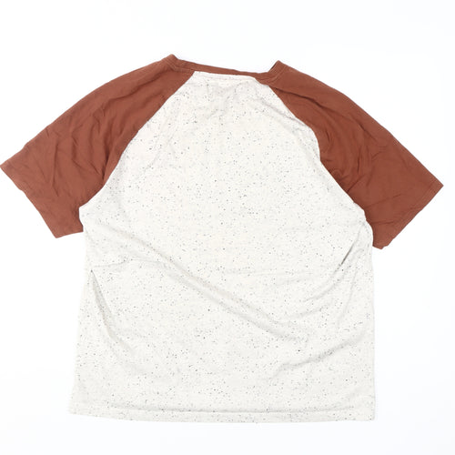 Easy Men's Beige Brown Regular Fit T-Shirt L