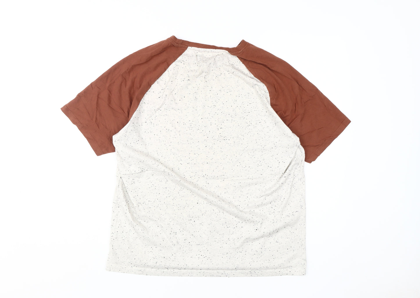 Easy Men's Beige Brown Regular Fit T-Shirt L