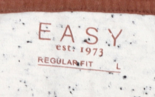 Easy Men's Beige Brown Regular Fit T-Shirt L