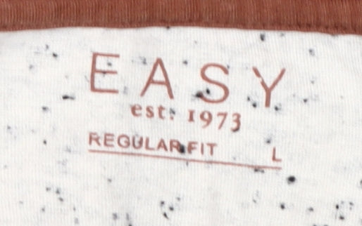 Easy Men's Beige Brown Regular Fit T-Shirt L