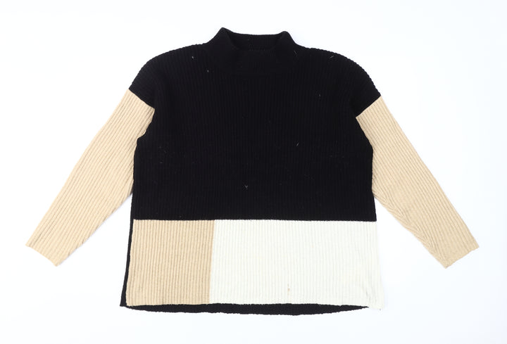Apricot Women's Black Mock Neck Pullover Jumper M