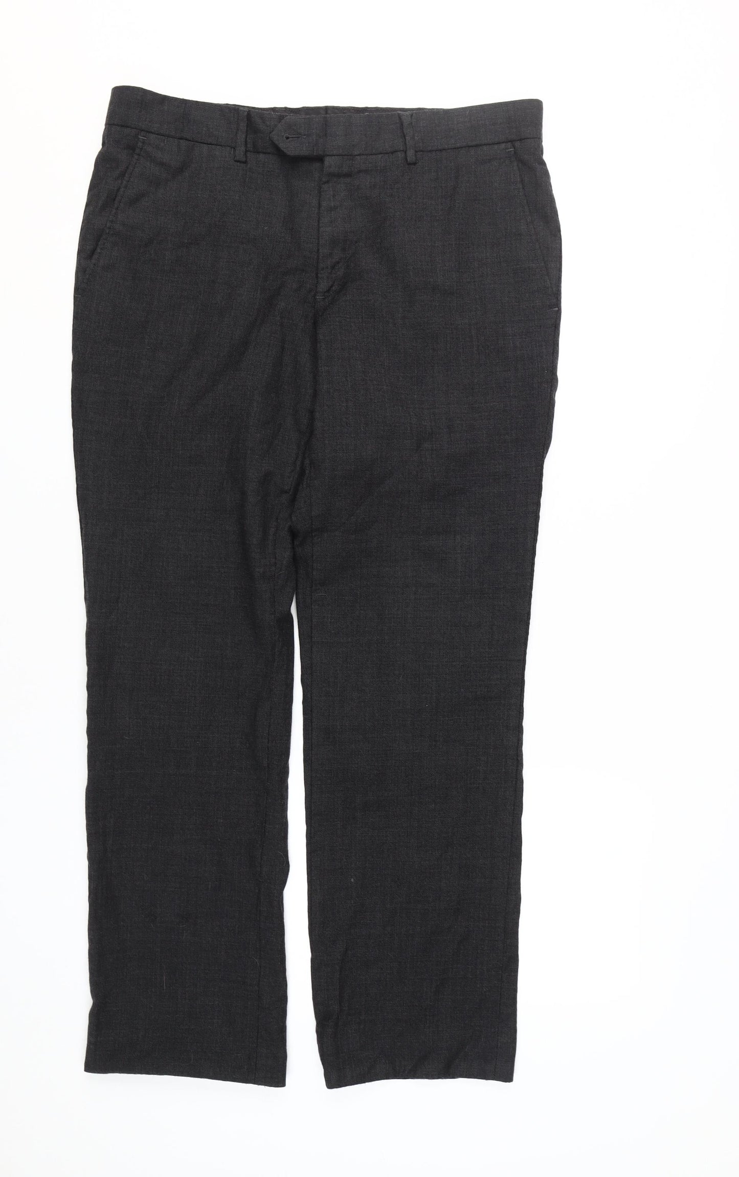 Calvin Klein Men's Black Wool Trousers, Size 52