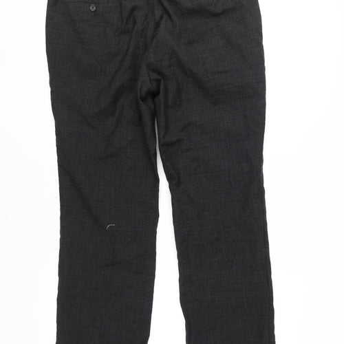 Calvin Klein Men's Black Wool Trousers, Size 52