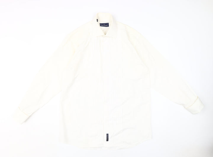 Daniel Hechter Men's White Formal Dress Shirt 15.5