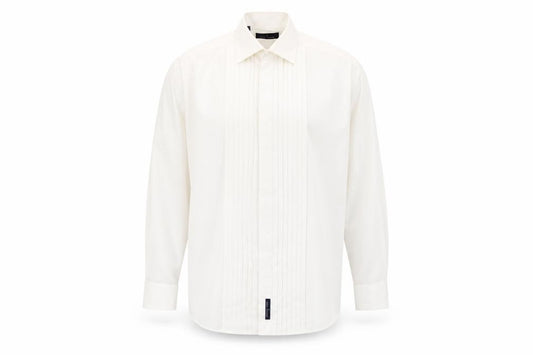 Front view of Daniel Hechter Men's White Formal Dress Shirt 15.5