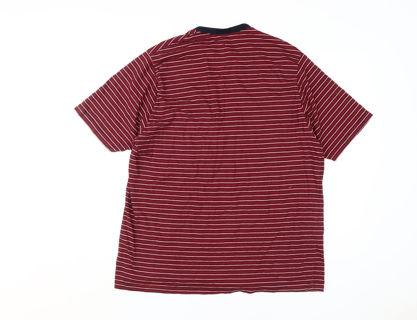 Marks & Spencer Men's Red Striped T-Shirt Large
