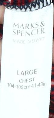 Marks & Spencer Men's Red Striped T-Shirt Large