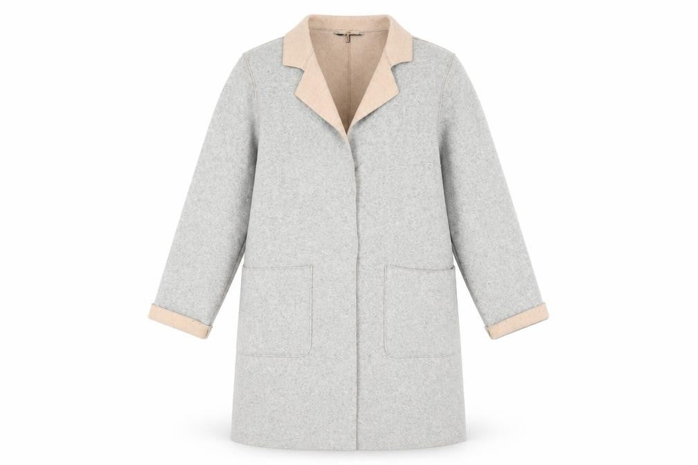 Front view of Marks & Spencer Women's Grey Overcoat, size 10