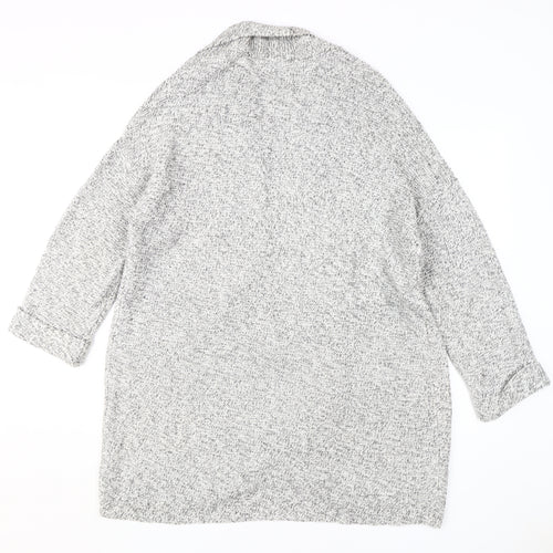 B Women's Grey Open-Knit Cardigan M/L