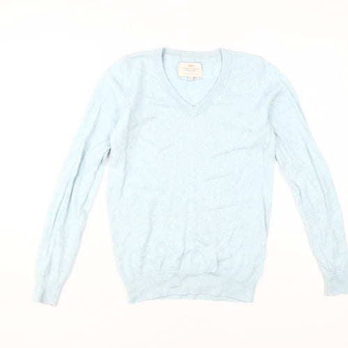 Hawes & Curtis Women's Blue V-Neck Pullover Jumper, Size 8