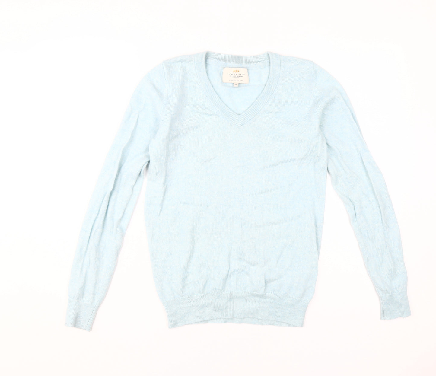 Hawes & Curtis Women's Blue V-Neck Pullover Jumper, Size 8