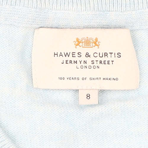 Hawes & Curtis Women's Blue V-Neck Pullover Jumper, Size 8