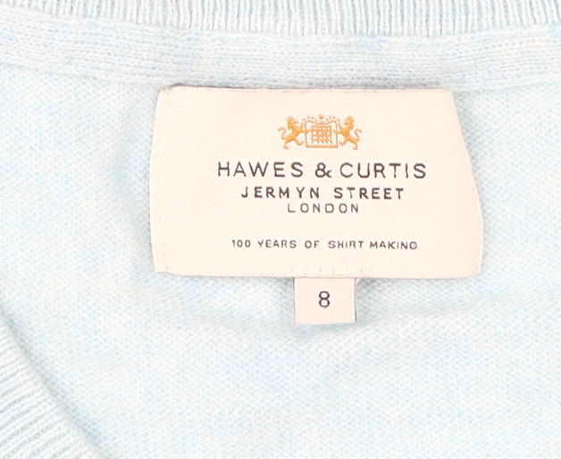 Hawes & Curtis Women's Blue V-Neck Pullover Jumper, Size 8