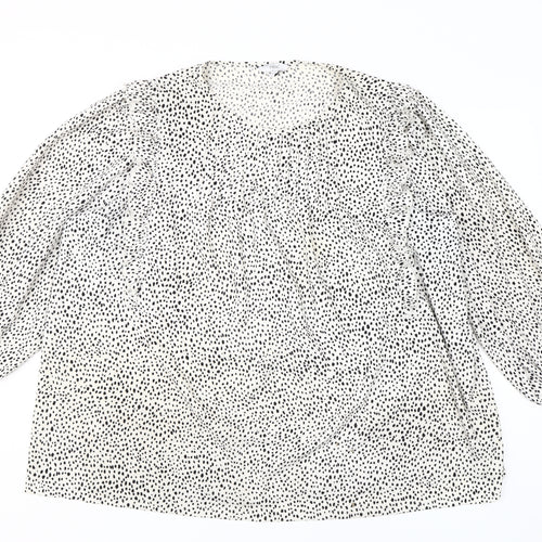 Next Women's Plus White Animal Print Blouse
