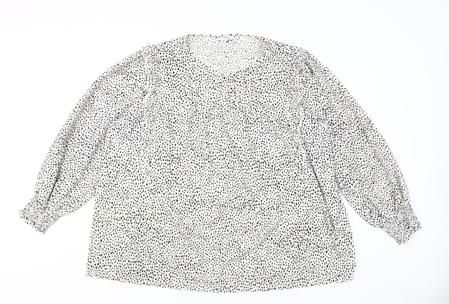 Next Women's Plus White Animal Print Blouse