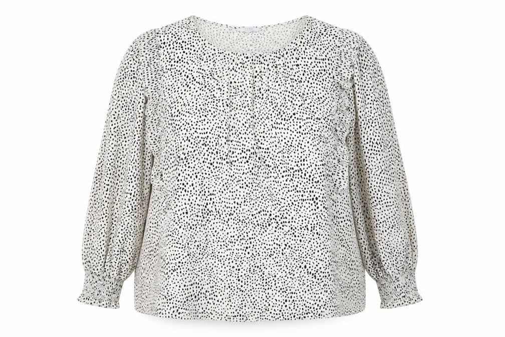 Front view of Next Women's Plus White Animal Print Blouse