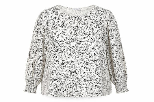 Front view of Next Women's Plus White Animal Print Blouse
