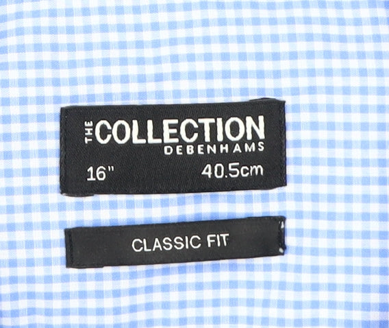 Debenhams Men's Blue Check Short Sleeve Classic Fit Shirt
