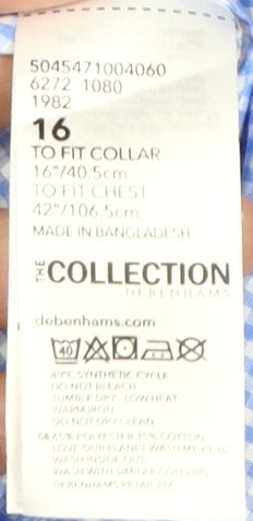 Debenhams Men's Blue Check Short Sleeve Classic Fit Shirt