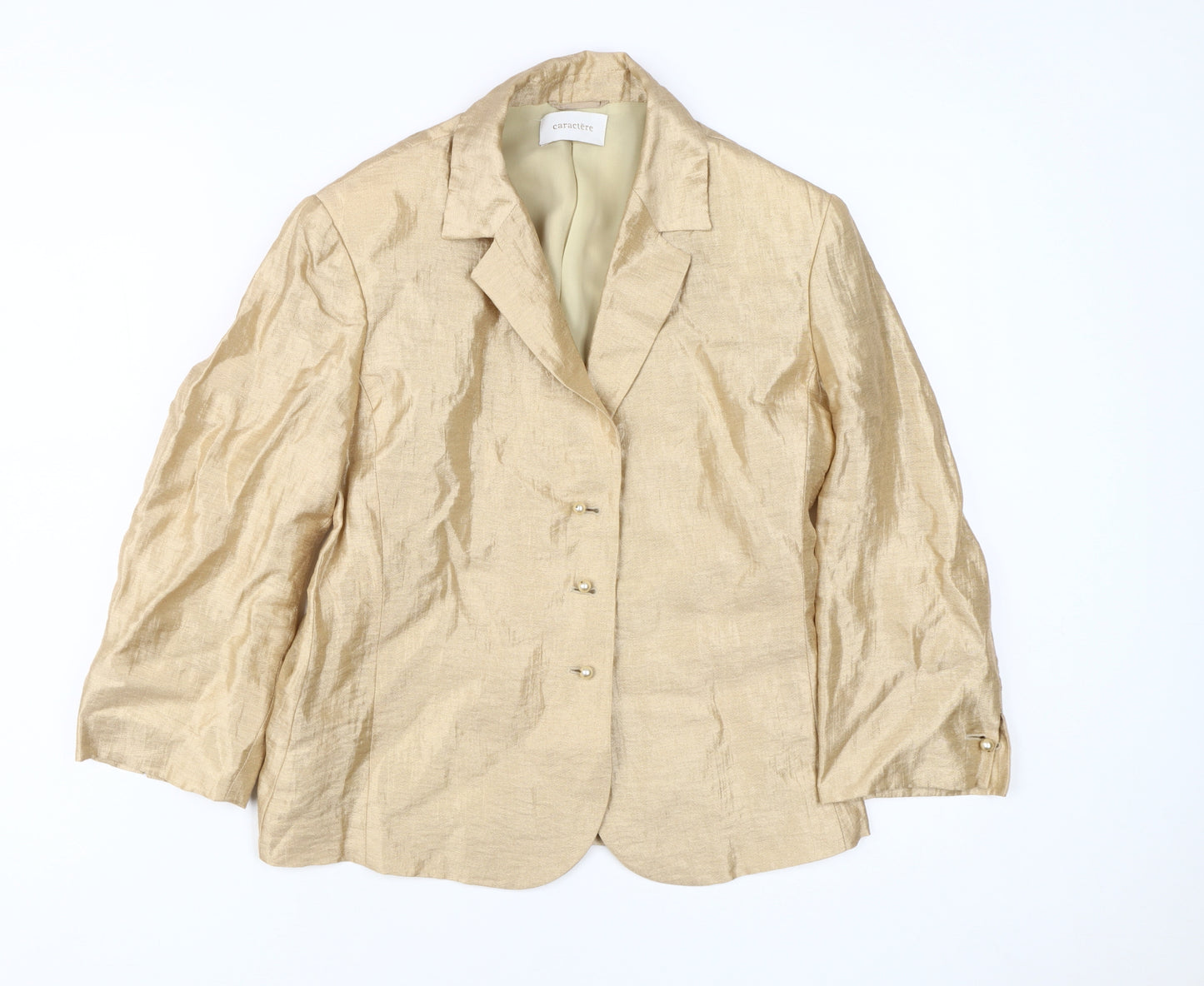 Caractère Women's Beige Blazer Size 12, Business Style